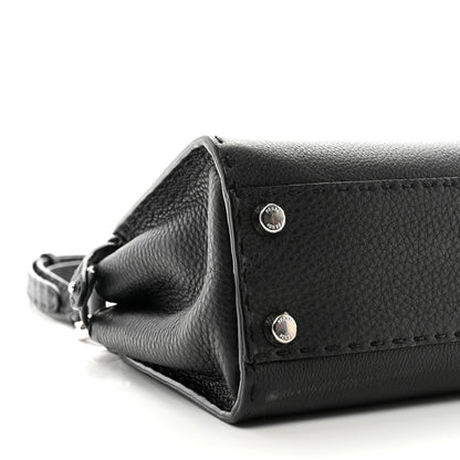 Fendi Cuoio Romano Selleria Bi-Color Mini Peekaboo Iconic Satchel Black Mou 8 of 10