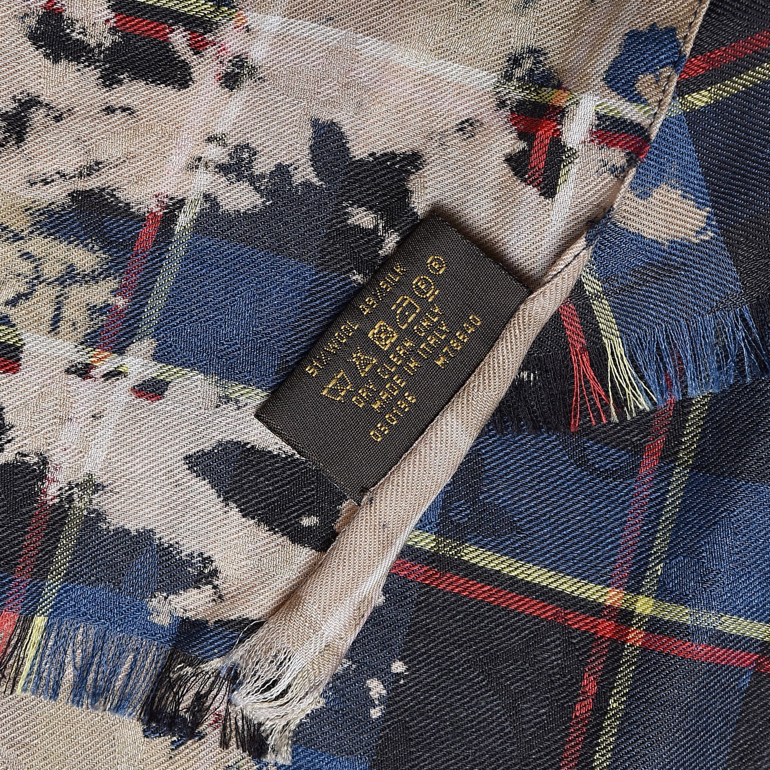 Louis Vuitton Wool Silk Plaid Printed Scarf Multicolor 5 of 5
