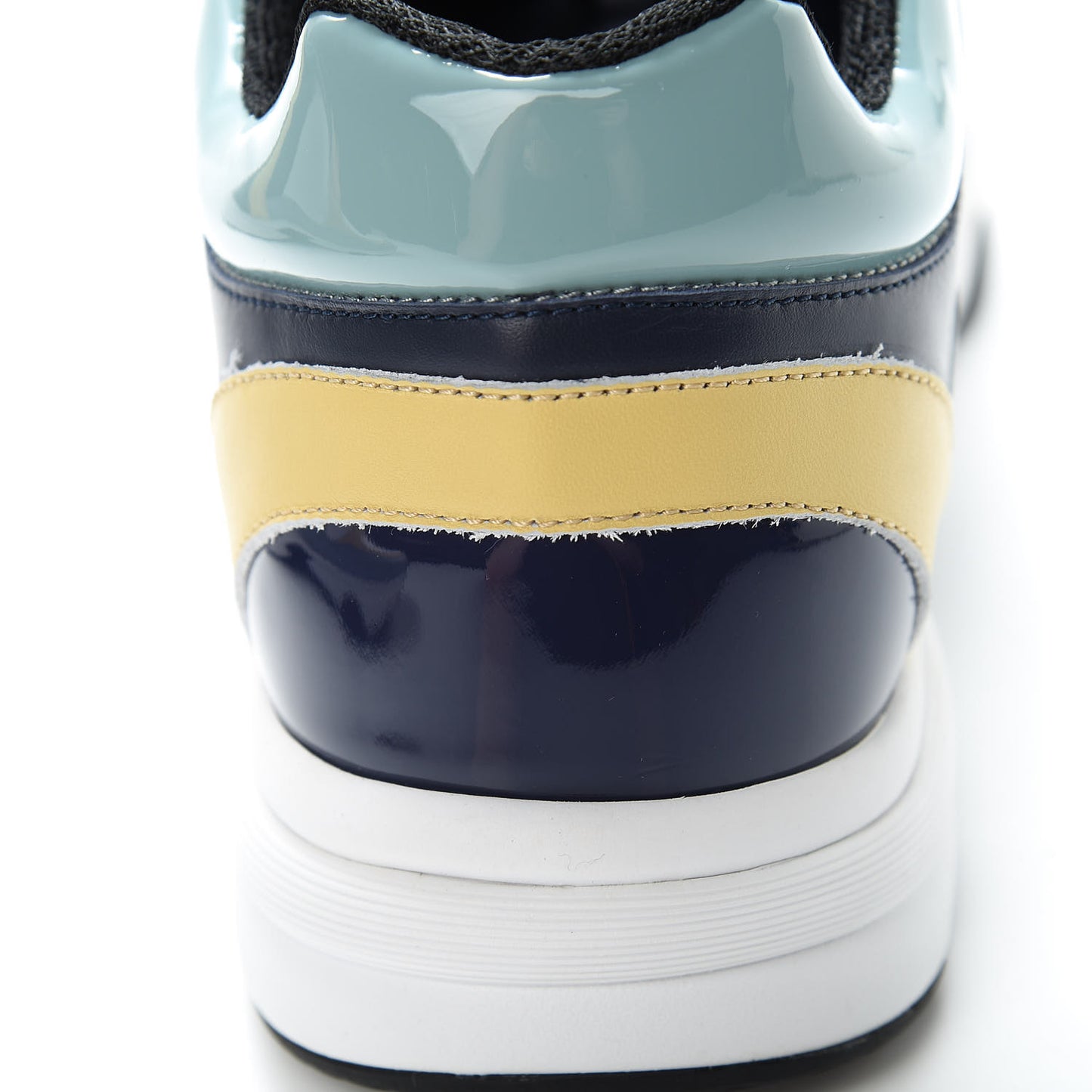 Calfskin Patent CC Sneakers 41 White Blue Yellow