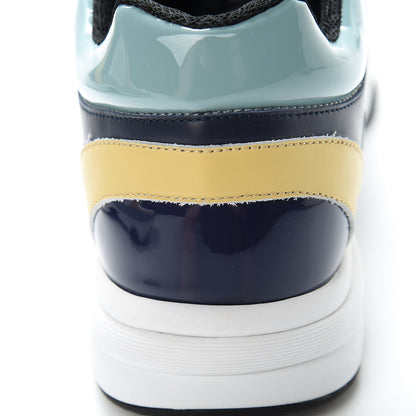 Chanel Calfskin Patent CC Sneakers 41 White Blue Yellow 10 of 14