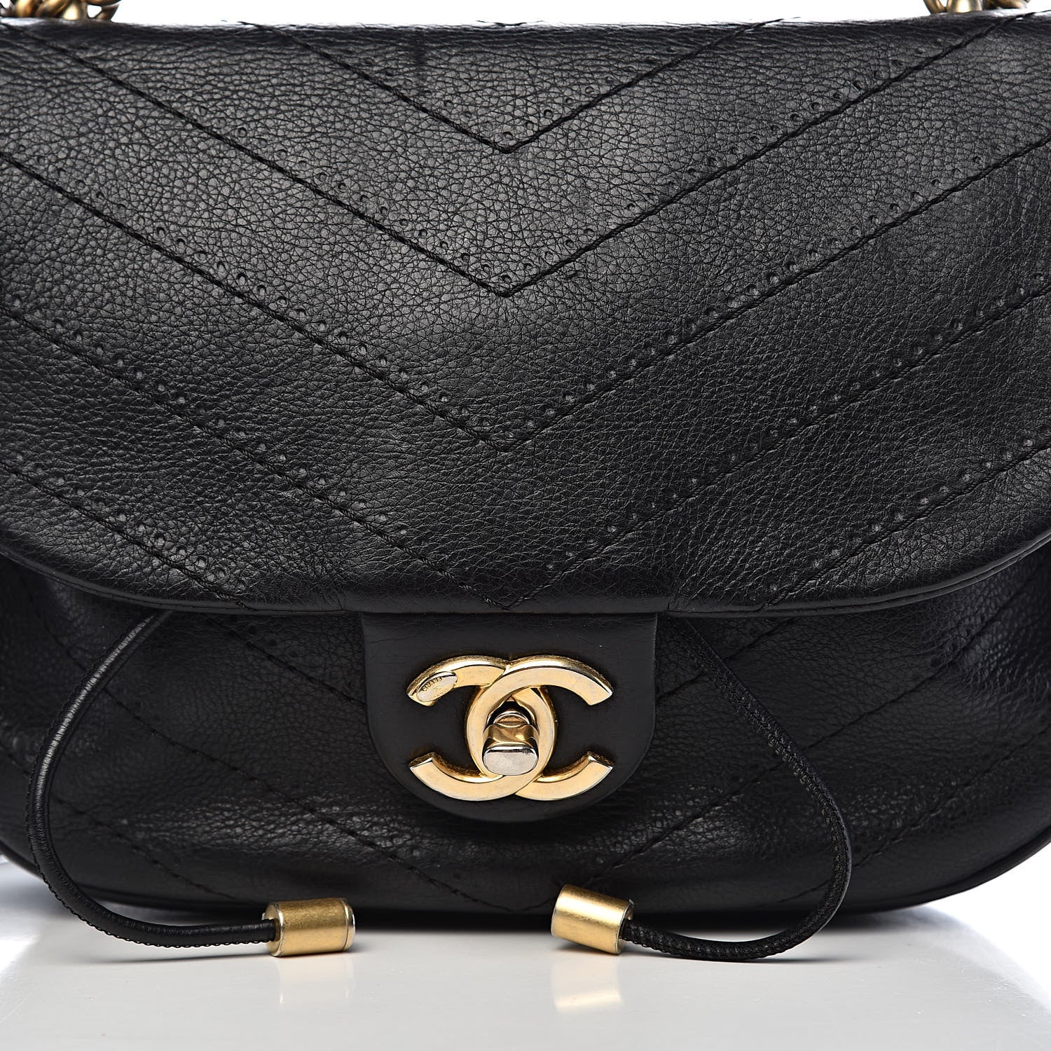 Chanel Calfskin Chevron Stitched Flap Black 10 of 11