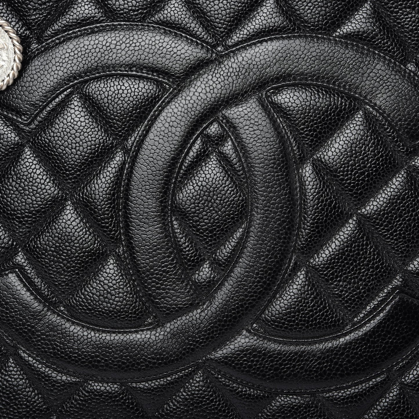 Caviar Quilted Medallion Tote Black