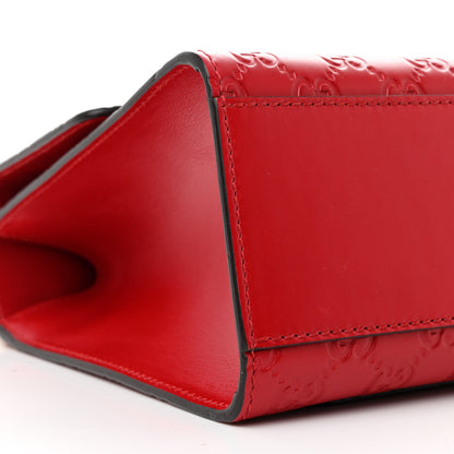 Gucci Guccissima Medium Padlock Shoulder Bag Hibiscus Red 9 of 12
