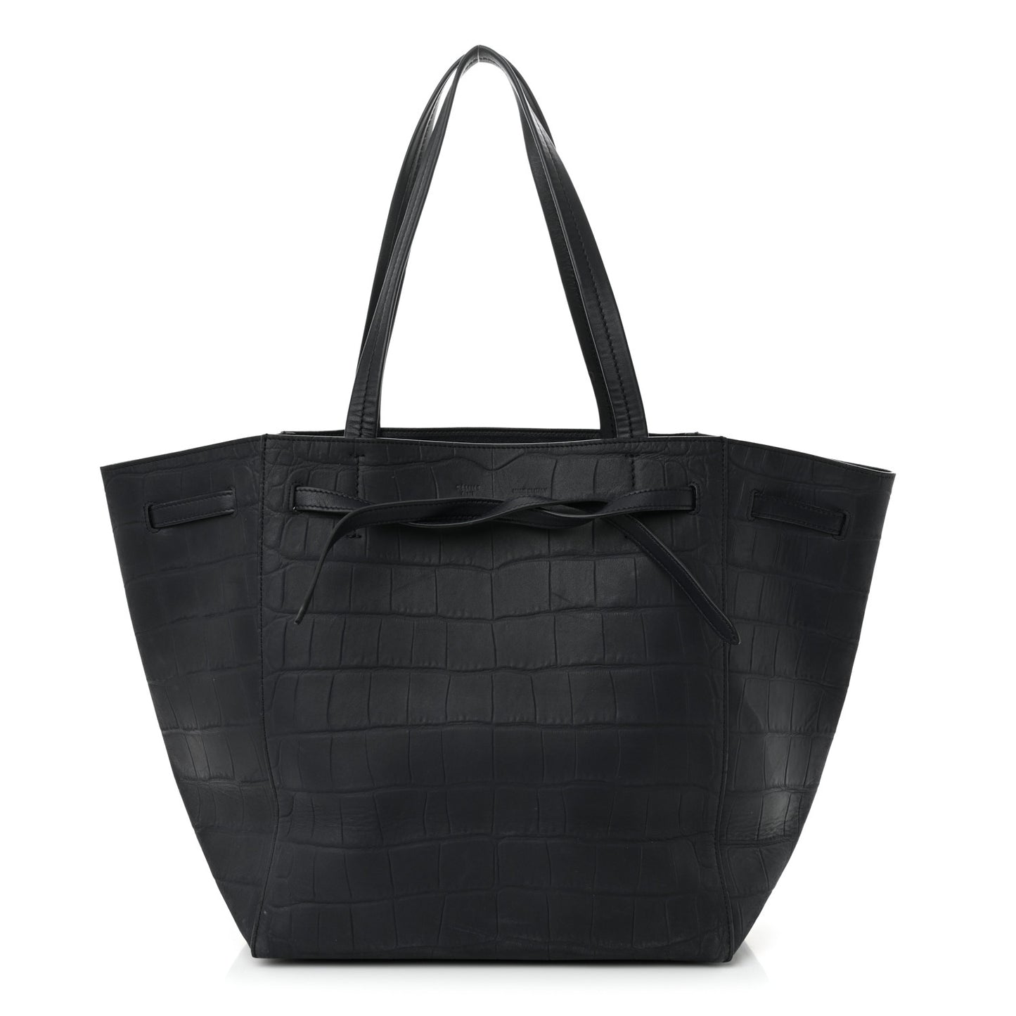 Crocodile Embossed Calfskin Medium Belt Cabas Phantom Navy