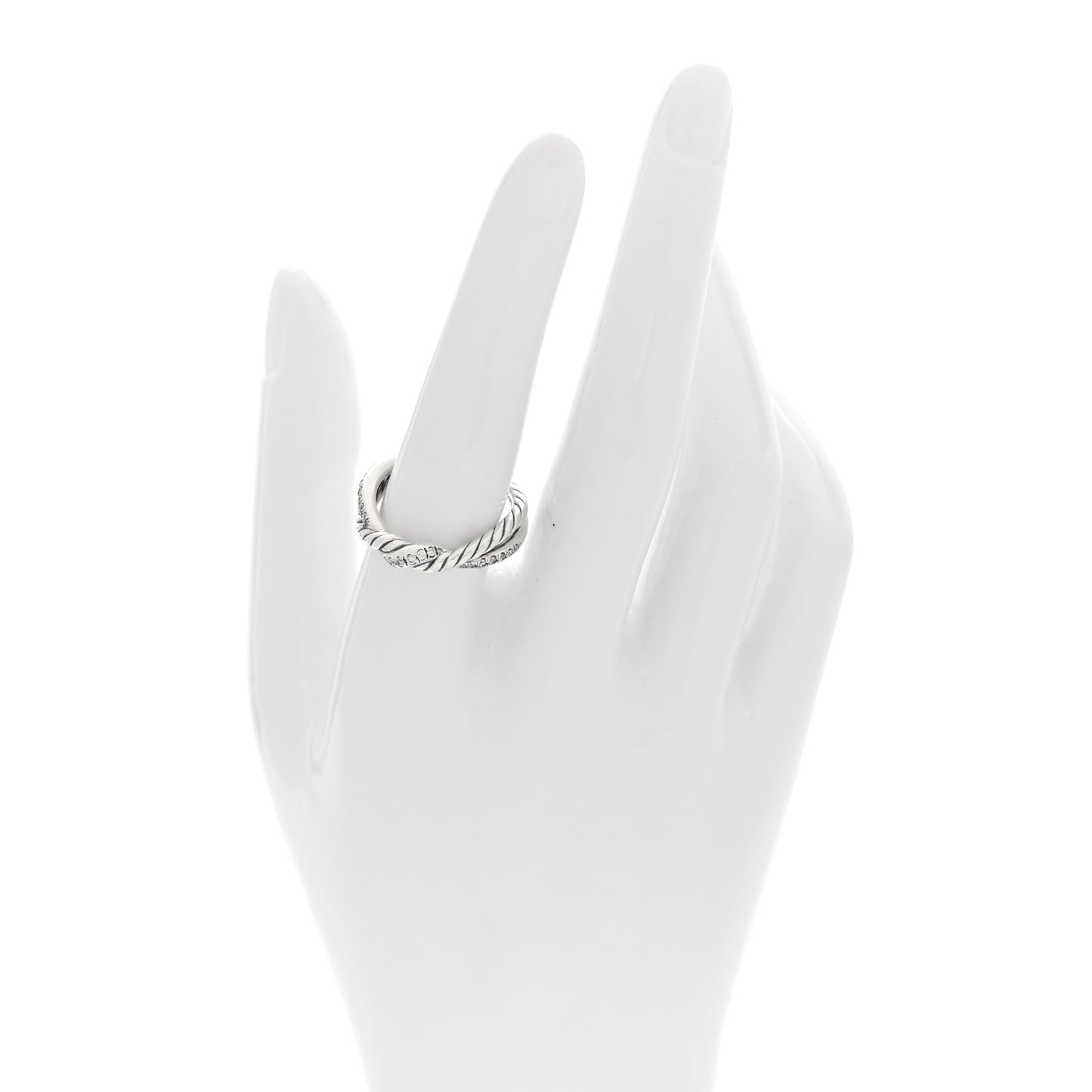 Sterling Silver Diamond Continuance Band Ring 56 7.5