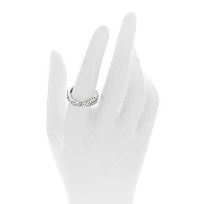 David Yurman Sterling Silver Diamond Continuance Band Ring 56 7.5 2 of 4