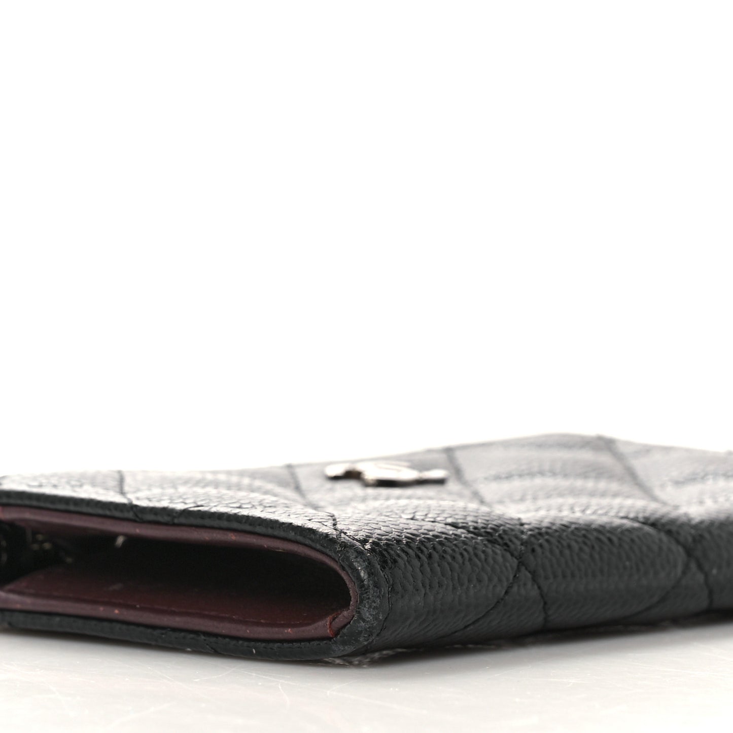 Caviar Quilted Zipped Key Holder Case Black