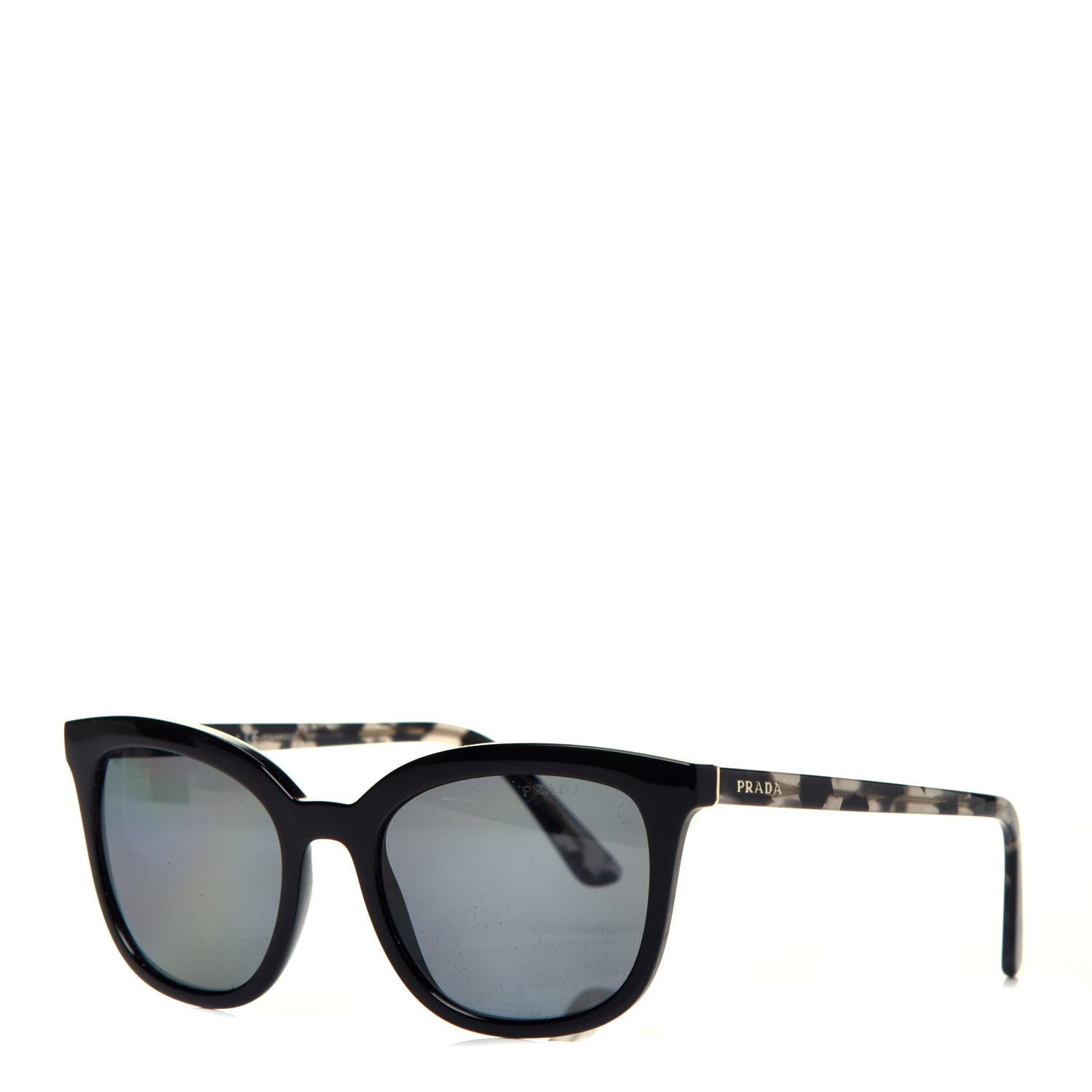 Prada Acetate Polarized Pillow Cat Eye Sunglasses SPR 03X Black Tortoise 1 of 7