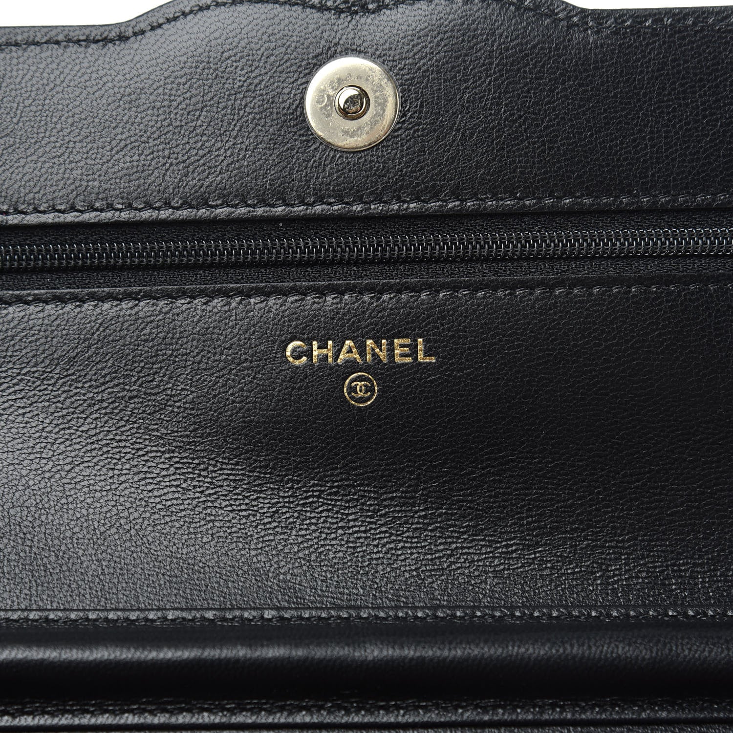 Chanel Goatskin Quilted Timeless CC Wallet On Chain WOC Black 6 of 12
