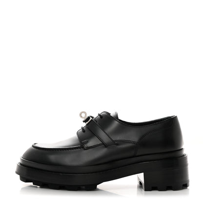 Hermes Calfskin First Derby Shoes 37 Black 1 of 9