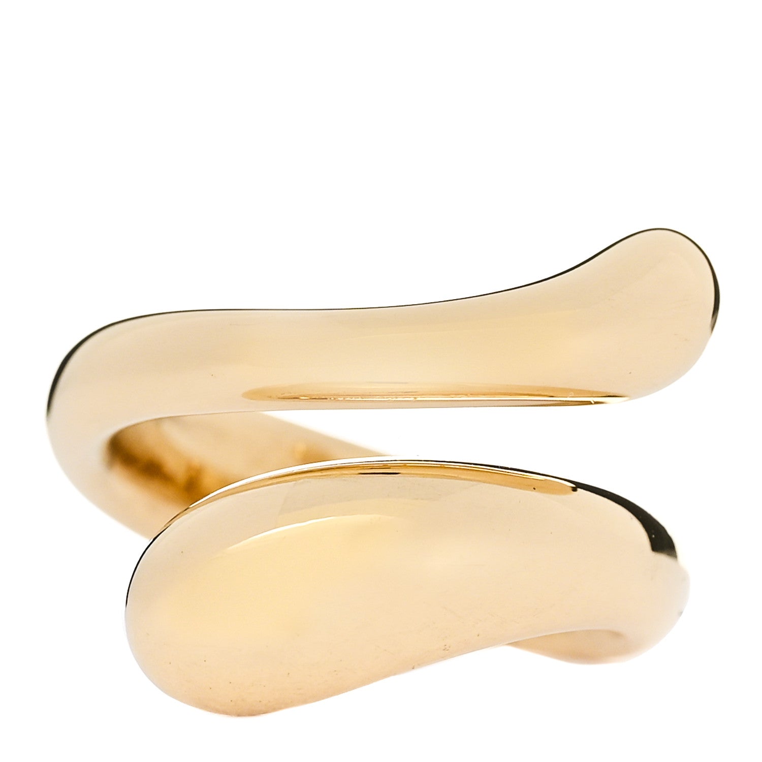 Tiffany 18K Yellow Gold Elsa Peretti Teardrop Bypass Ring 49 5 1 of 4