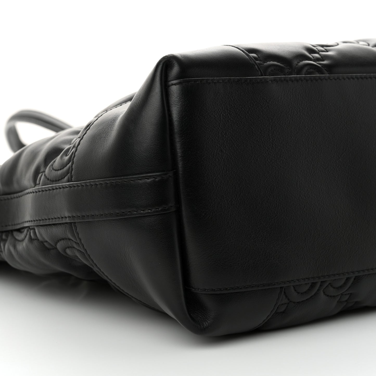 Calfskin GG Matelasse Medium Ophidia Shopping Tote Black