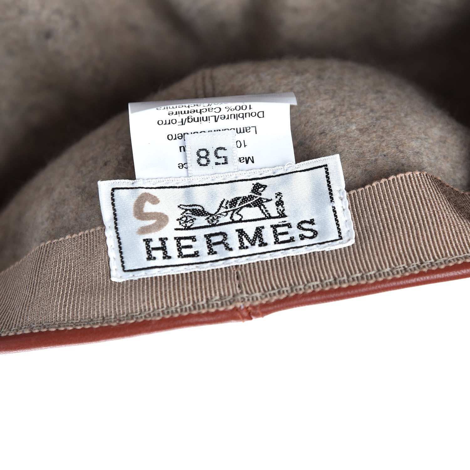 Hermes Lambskin Clou de Selle Golf Hat 58 7 of 10