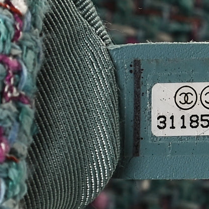 Chanel Tweed Quilted Medium Chanel 19 Flap Blue Multicolor 6 of 9