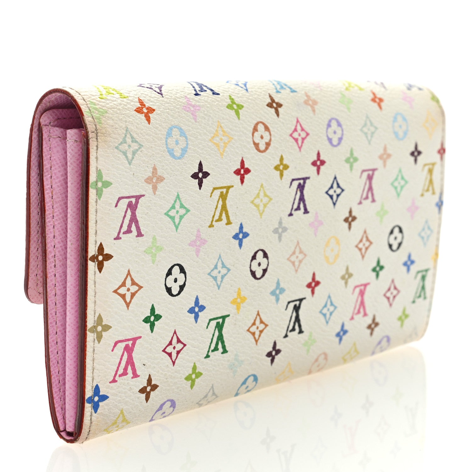 Louis Vuitton Monogram Multicolor Sarah Wallet White Litchi 3 of 6