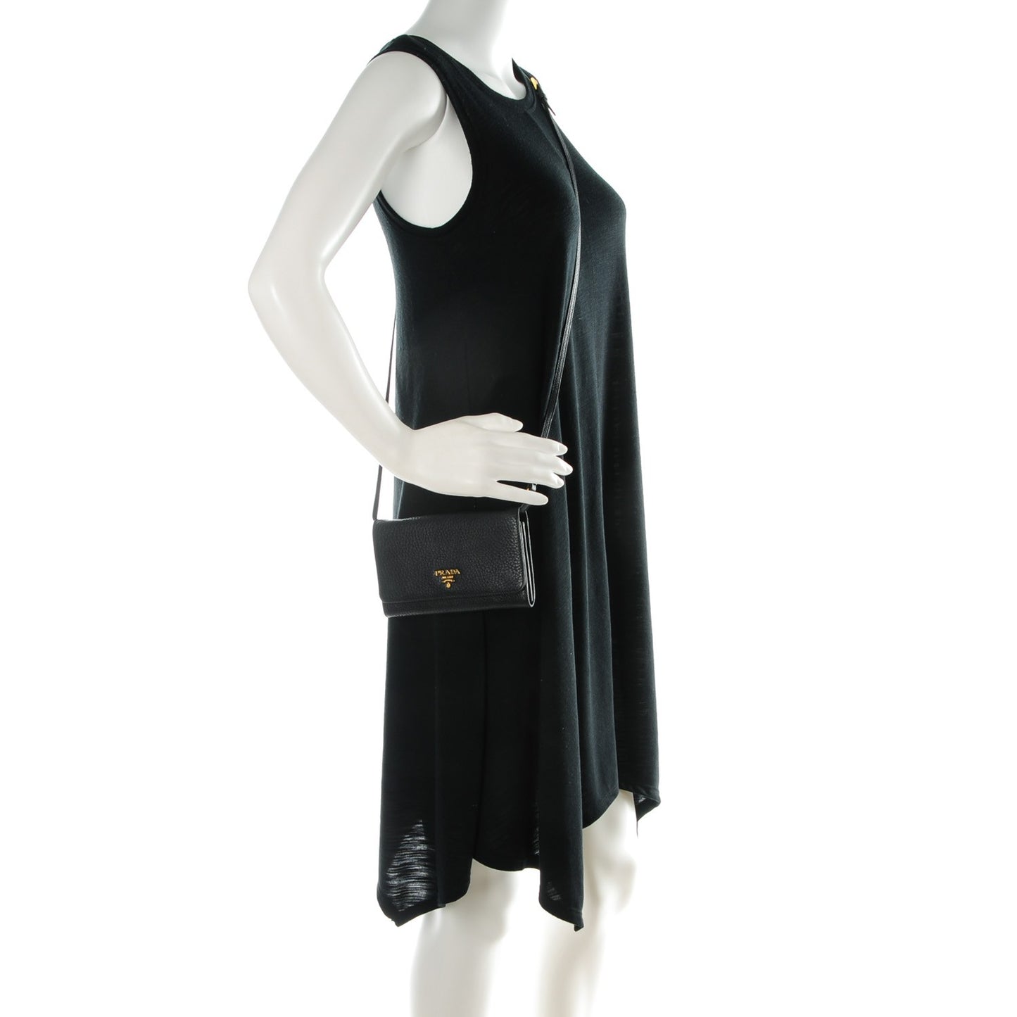Vitello Daino Metal Mini Crossbody Nero Black