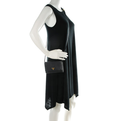 Prada Vitello Daino Metal Mini Crossbody Nero Black 2 of 7