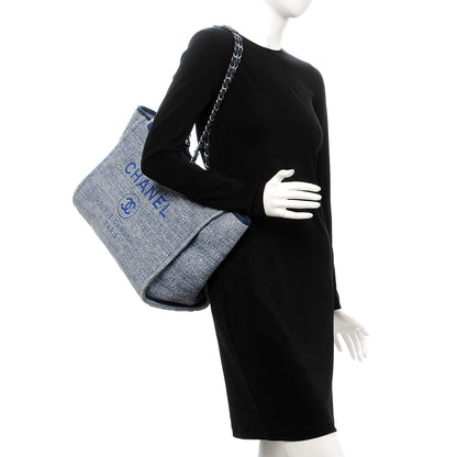 Chanel Canvas Large Deauville Tote Blue 2 of 10