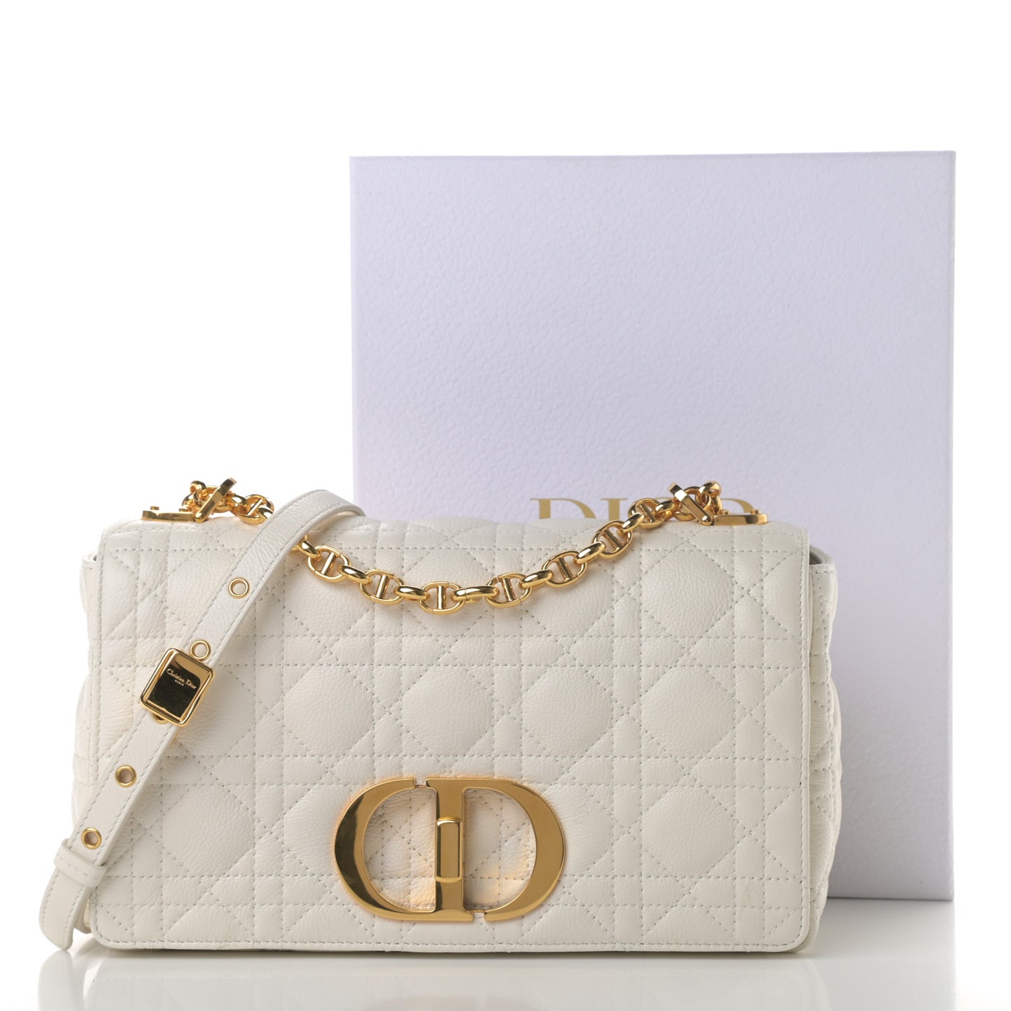 Lambskin Cannage Medium Dior Bag Ivory