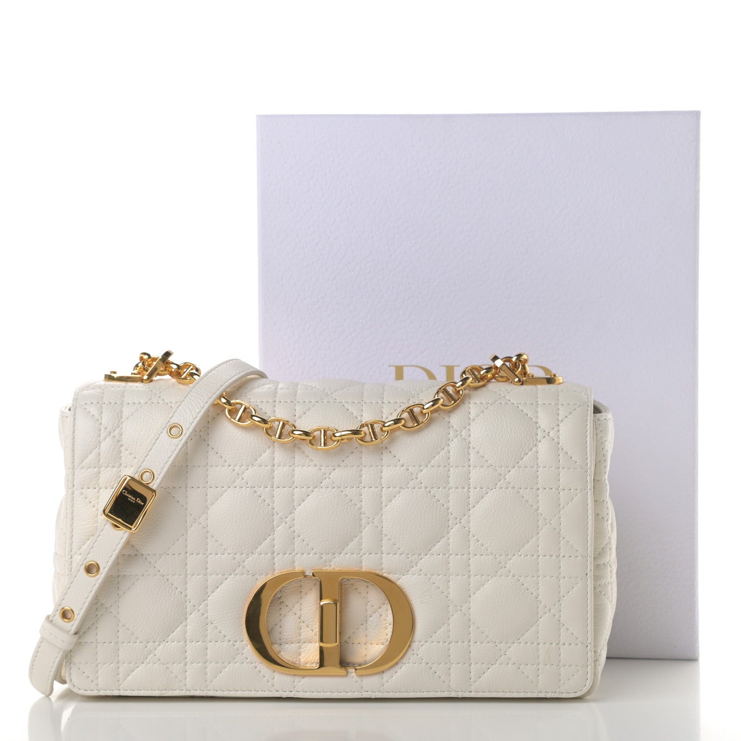 Christian Dior Lambskin Cannage Medium Dior Bag Ivory 12 of 12