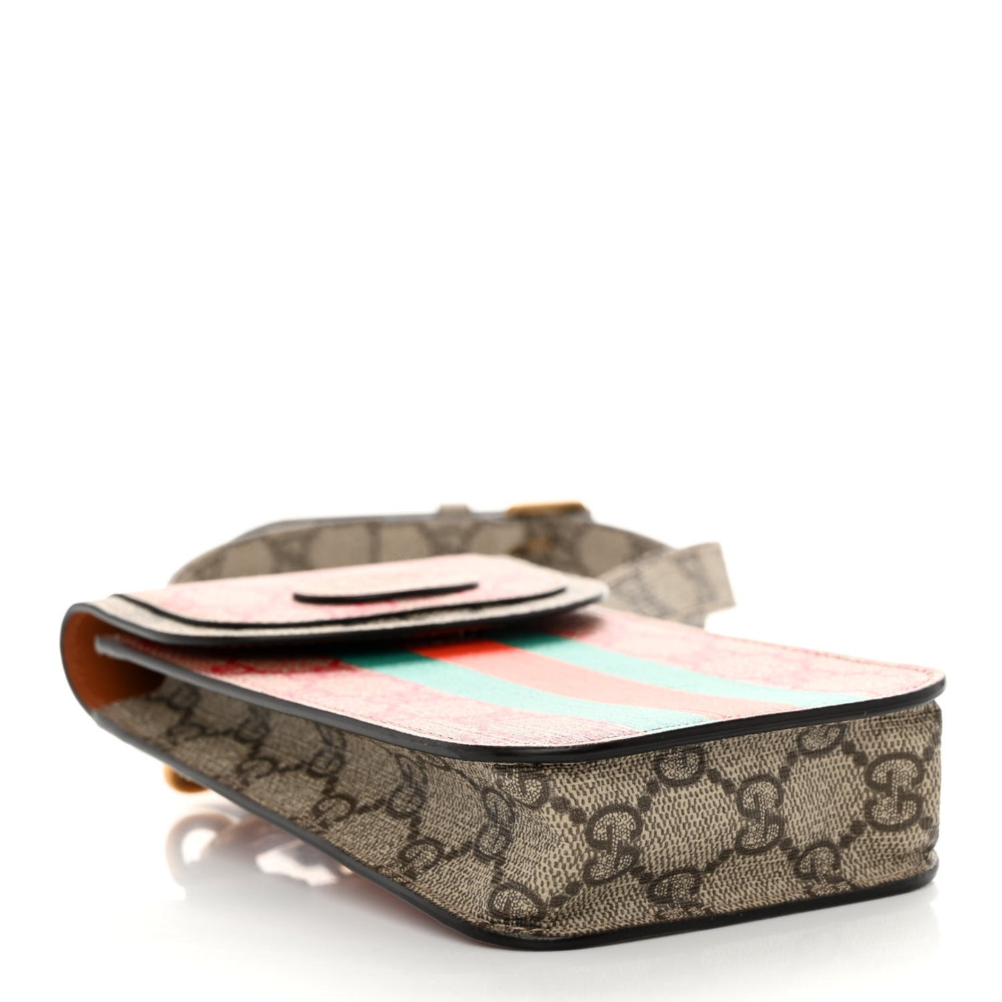 X DANS LE VERT GG Supreme Monogram Cuoio Web Mini Retro Interlocking G Crossbody Phone Case Beige Rosso Ebony Harness Brown