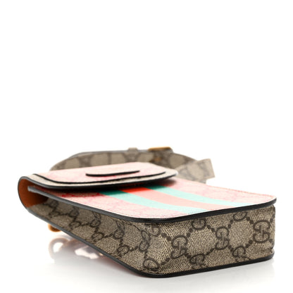 Gucci X DANS LE VERT GG Supreme Monogram Cuoio Web Mini Retro Interlocking G Crossbody Phone Case Beige Rosso Ebony Harness Brown 4 of 11