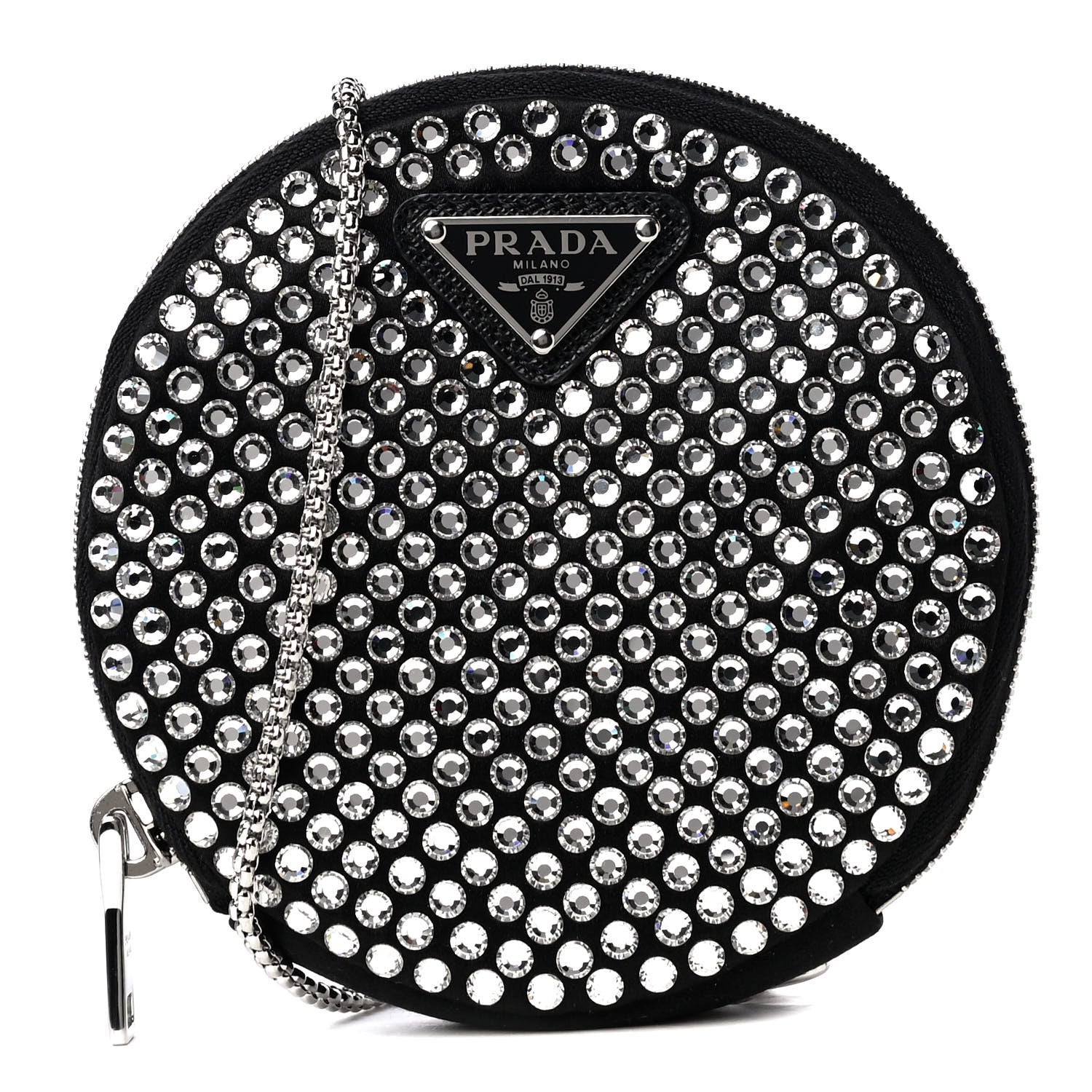 Prada Satin Crystal Round Shoulder Bag Cristal 1 of 4