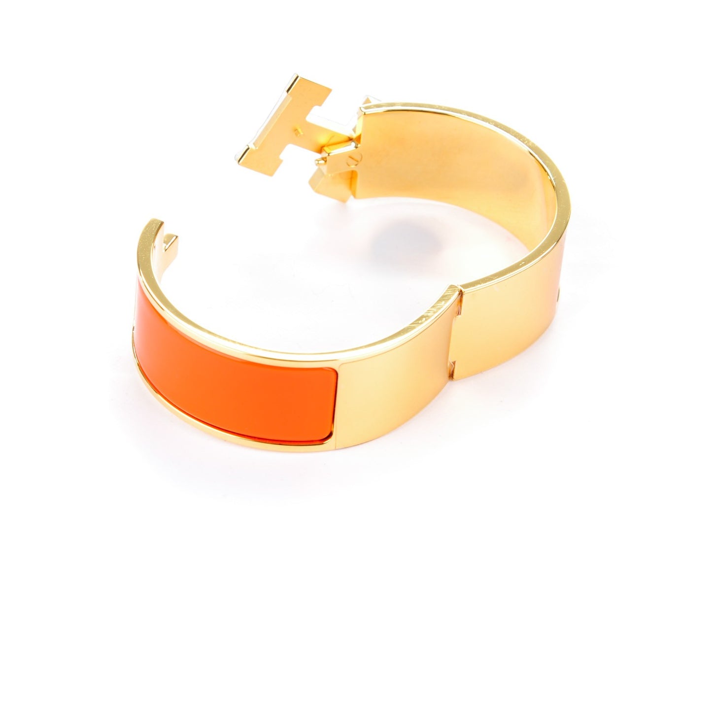 Enamel Wide Clic Clac H Bracelet GM Orange