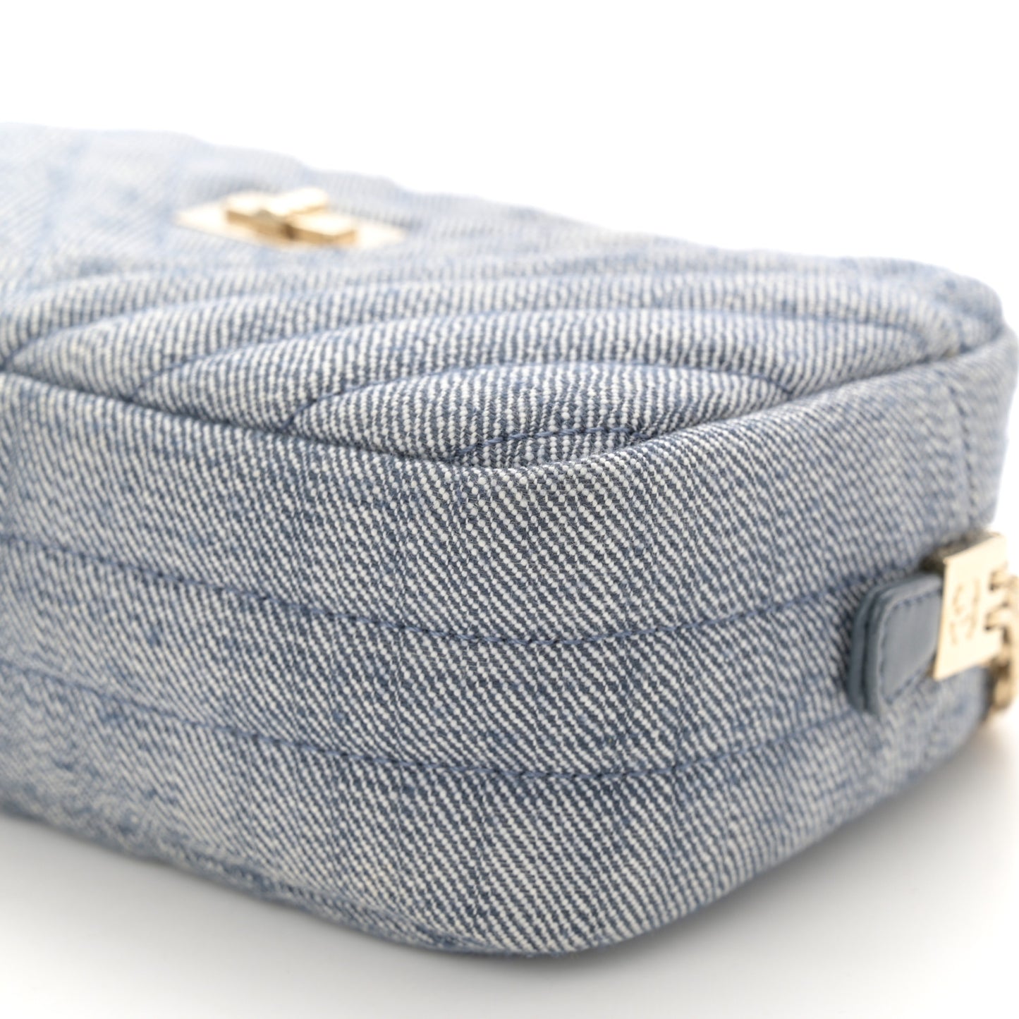 Denim Chevron Quilted Reissue 2.55 Camera Case Blue