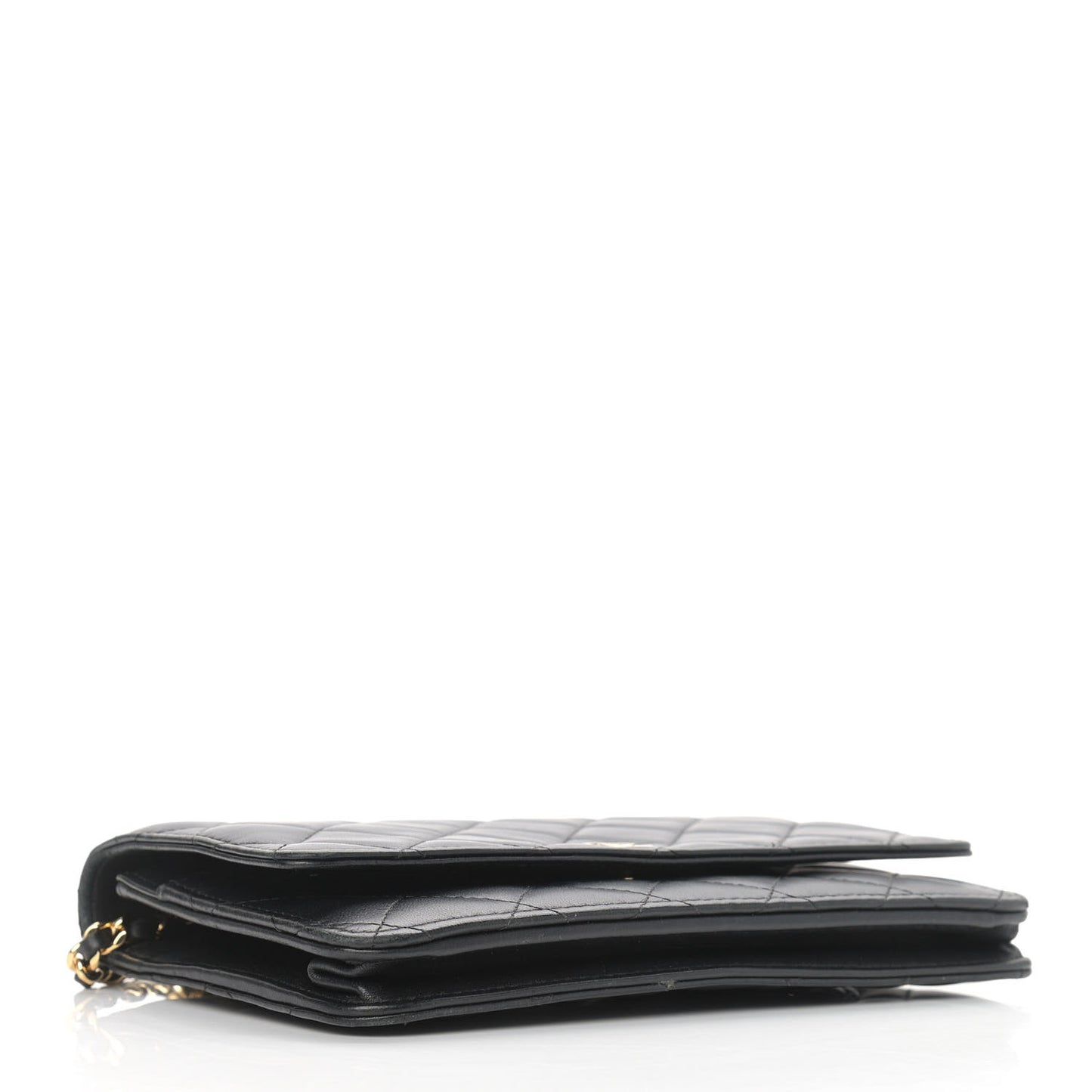 Lambskin Quilted Wallet On Chain WOC Black