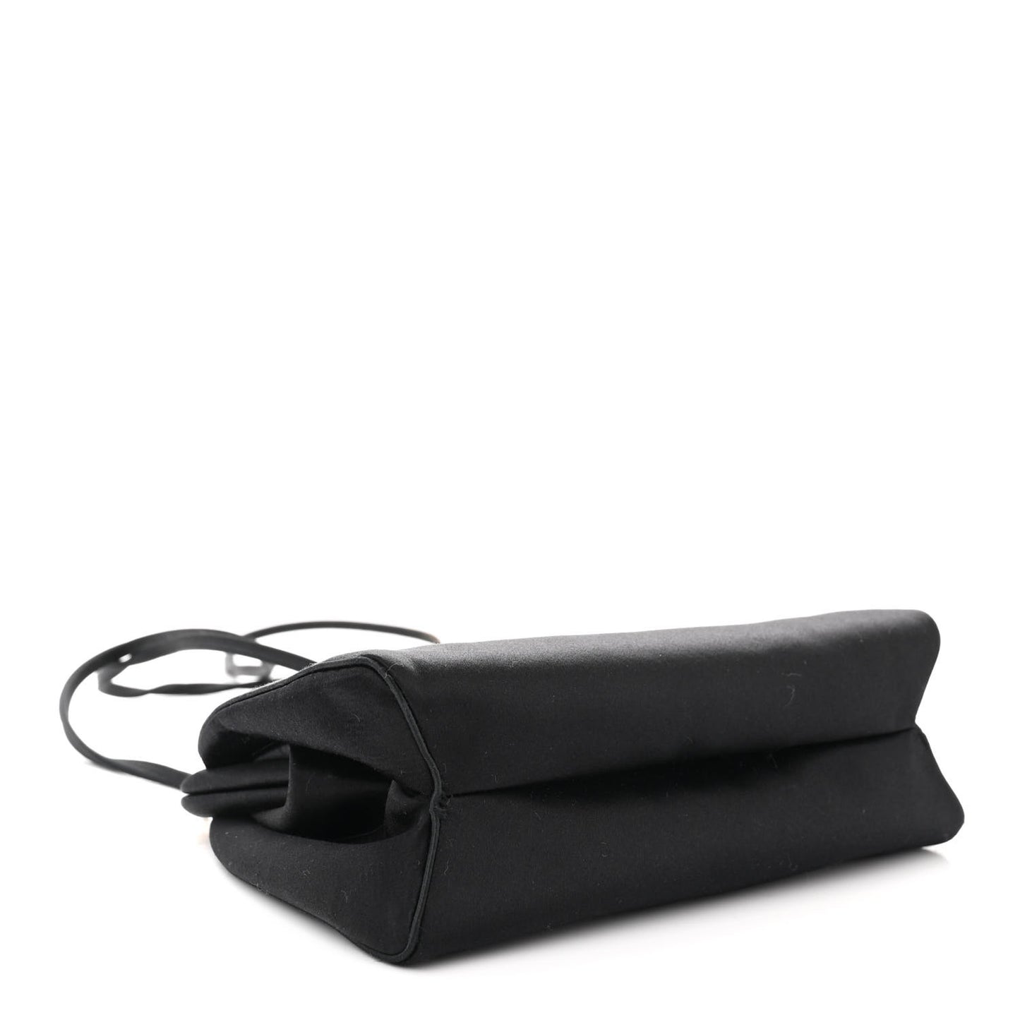 Satin Crystal Panther Clutch Black