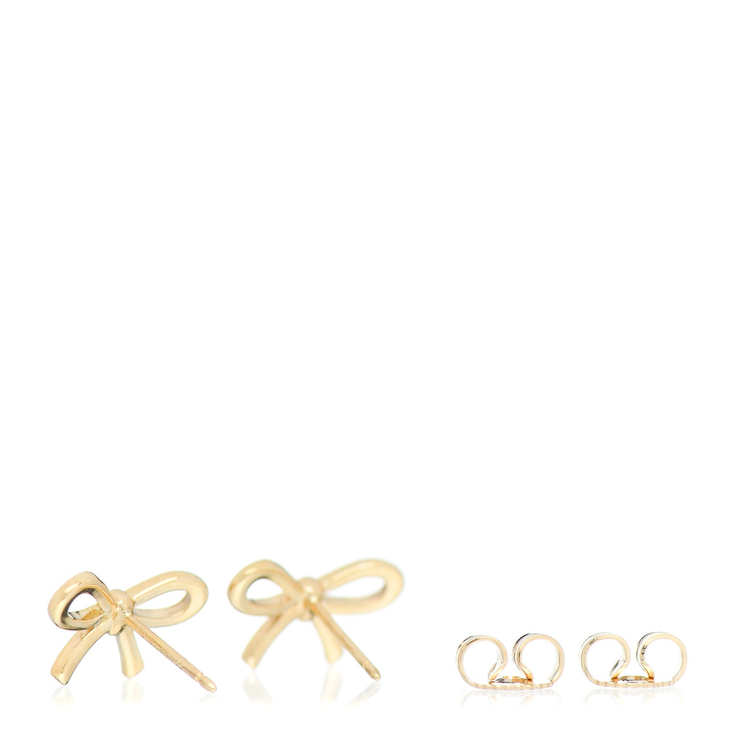 Tiffany 18K Yellow Gold Bow Earrings 3 of 4