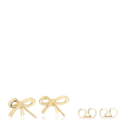 Tiffany 18K Yellow Gold Bow Earrings 3 of 4