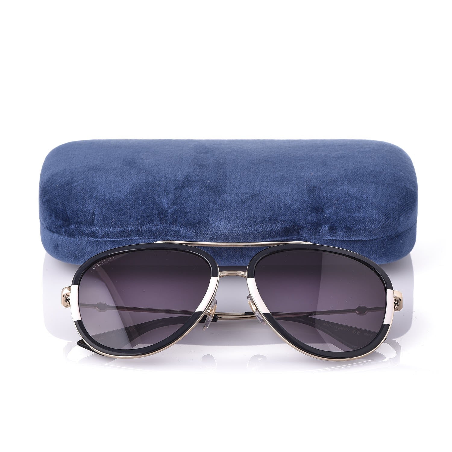Gucci Web Aviator Sunglasses GG0062S Black White 8 of 8