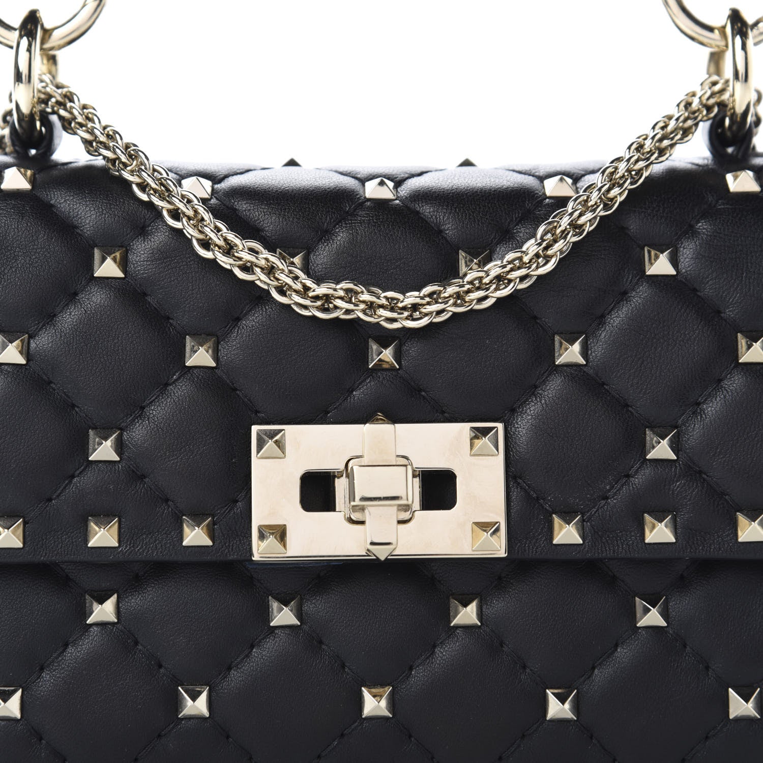 Valentino Garavani Lambskin Small Rockstud Spike Shoulder Bag Black 11 of 11