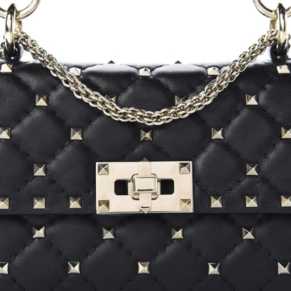 Valentino Garavani Lambskin Small Rockstud Spike Shoulder Bag Black 11 of 11