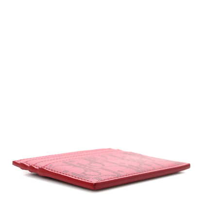 Christian Dior Calfskin Oblique Galaxy Perforated Card Holder Red White 4 of 8