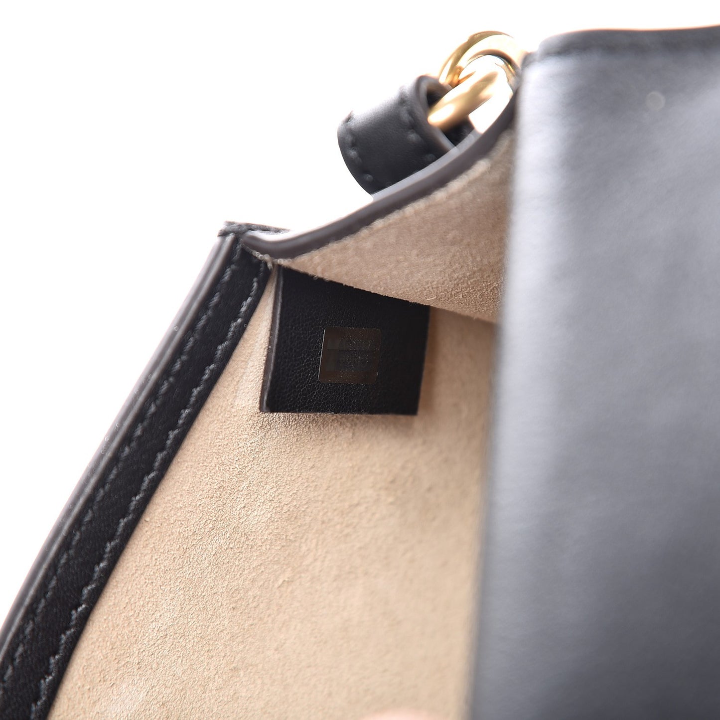 Calfskin Suede Floral Patchwork Small Nile Bracelet Bag Black