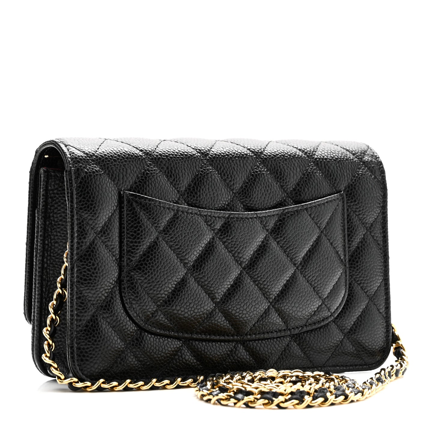 Caviar Quilted Wallet On Chain WOC Black