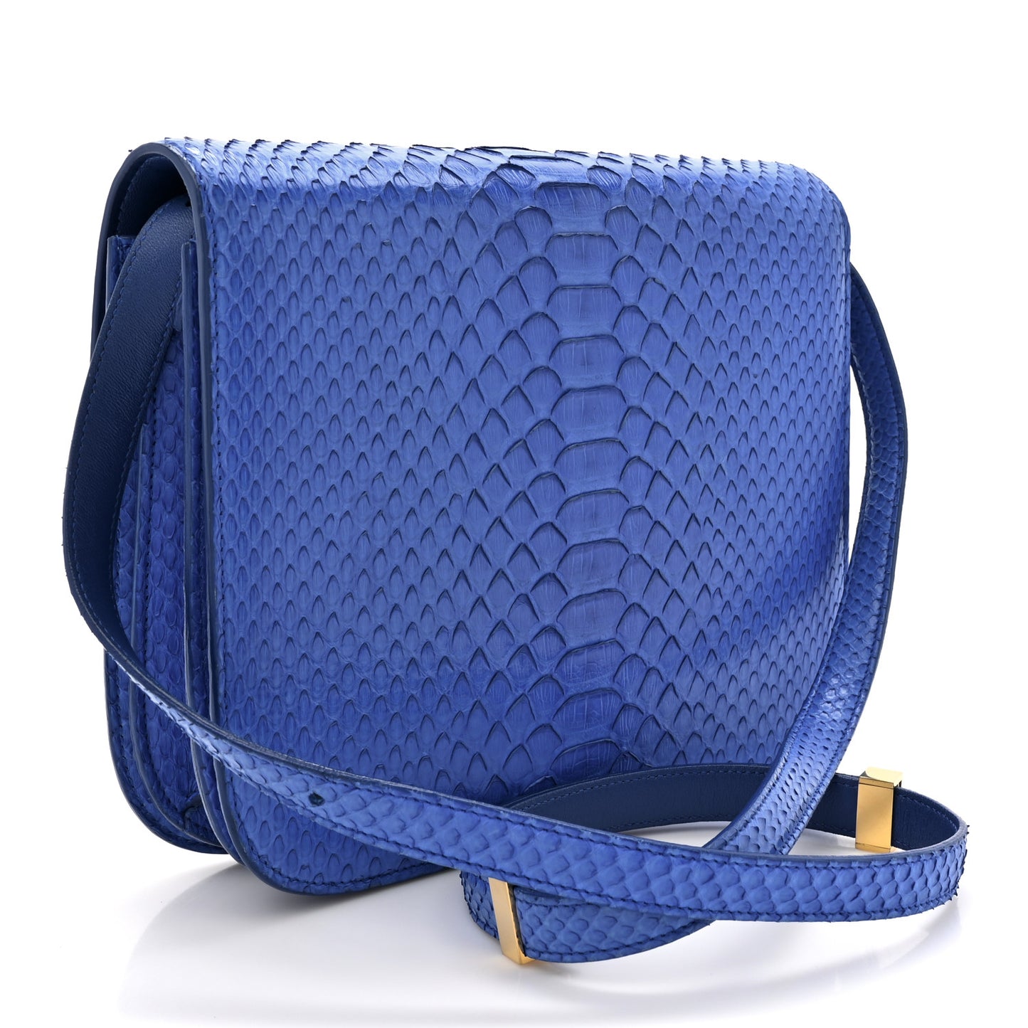 Snakeskin Medium Classic Box Flap Blue