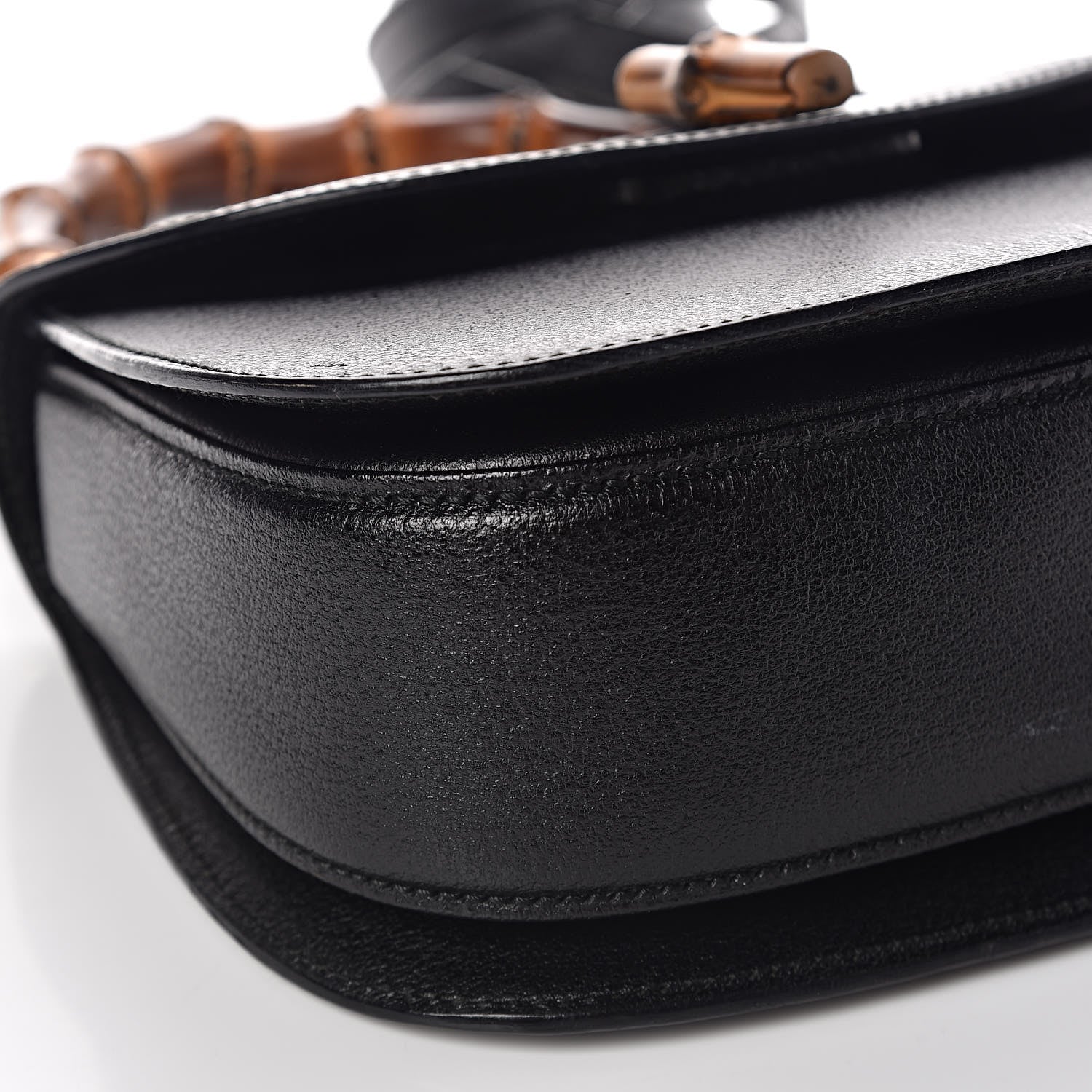 Gucci Calfskin Bamboo Top Handle Bag Black 8 of 13