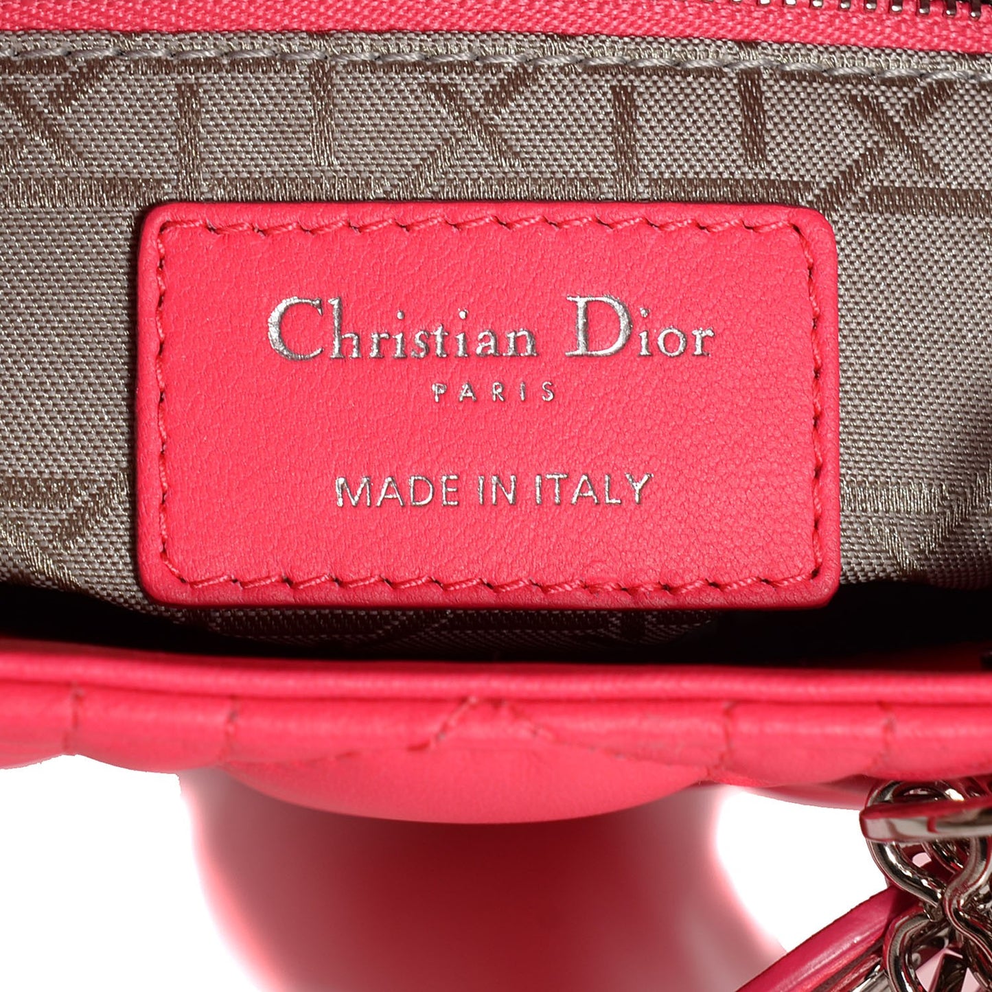 Lambskin Cannage Mini Lady Dior Deep Rose