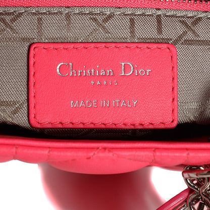 Christian Dior Lambskin Cannage Mini Lady Dior Deep Rose 6 of 8