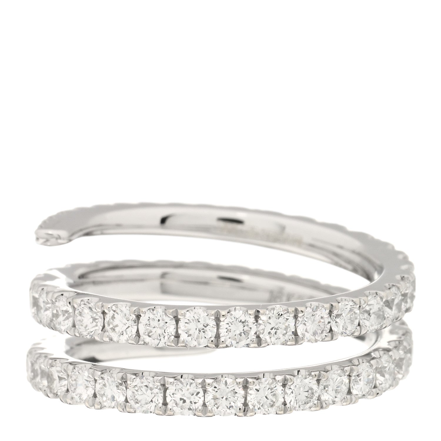 Anita Ko 18K White Gold Diamond Coil Ring 52 6 2 of 3
