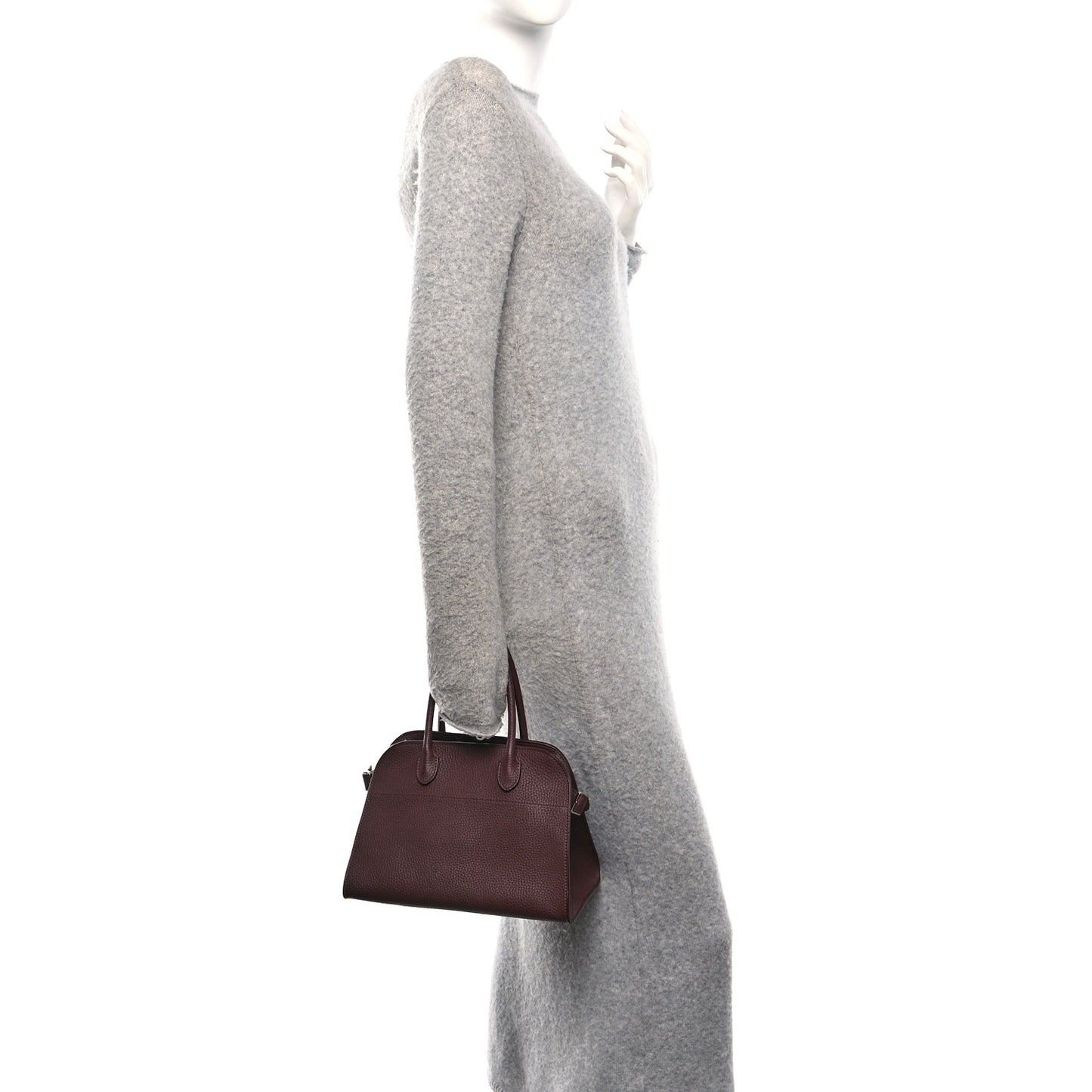 Grained Calfskin Soft Margaux 10 Bag Dark Mocha