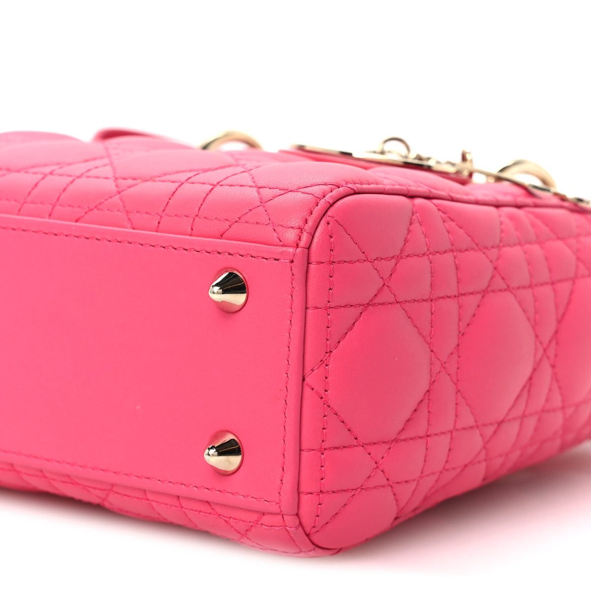 Lambskin Cannage Small My ABCDior Lady Dior Fuchsia