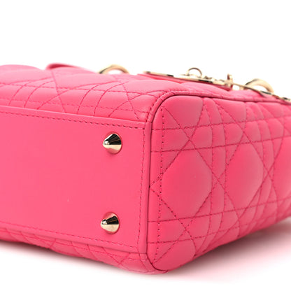 Christian Dior Lambskin Cannage Small My ABCDior Lady Dior Fuchsia 10 of 10