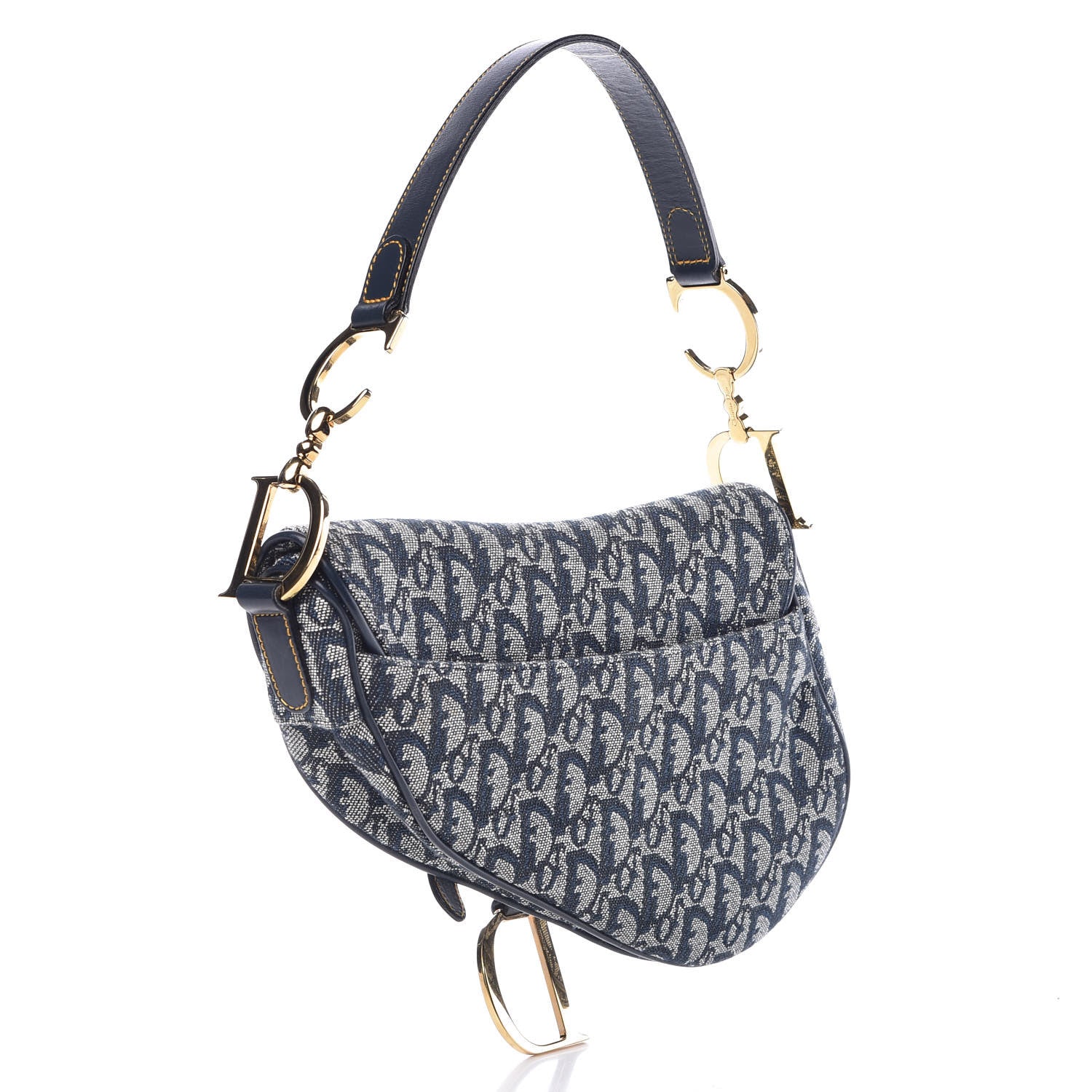 Christian Dior Monogram Saddle Bag Blue 3 of 18