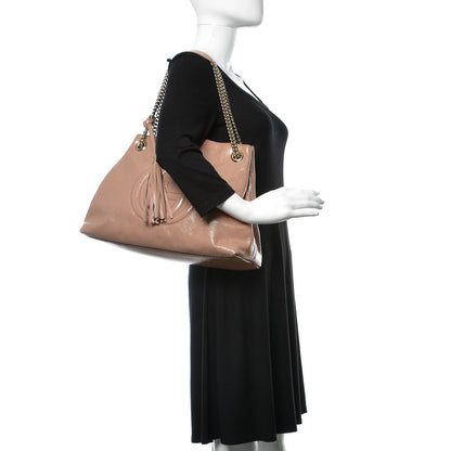 Gucci Patent Medium Soho Chain Shoulder Bag Dark Cipria 2 of 11
