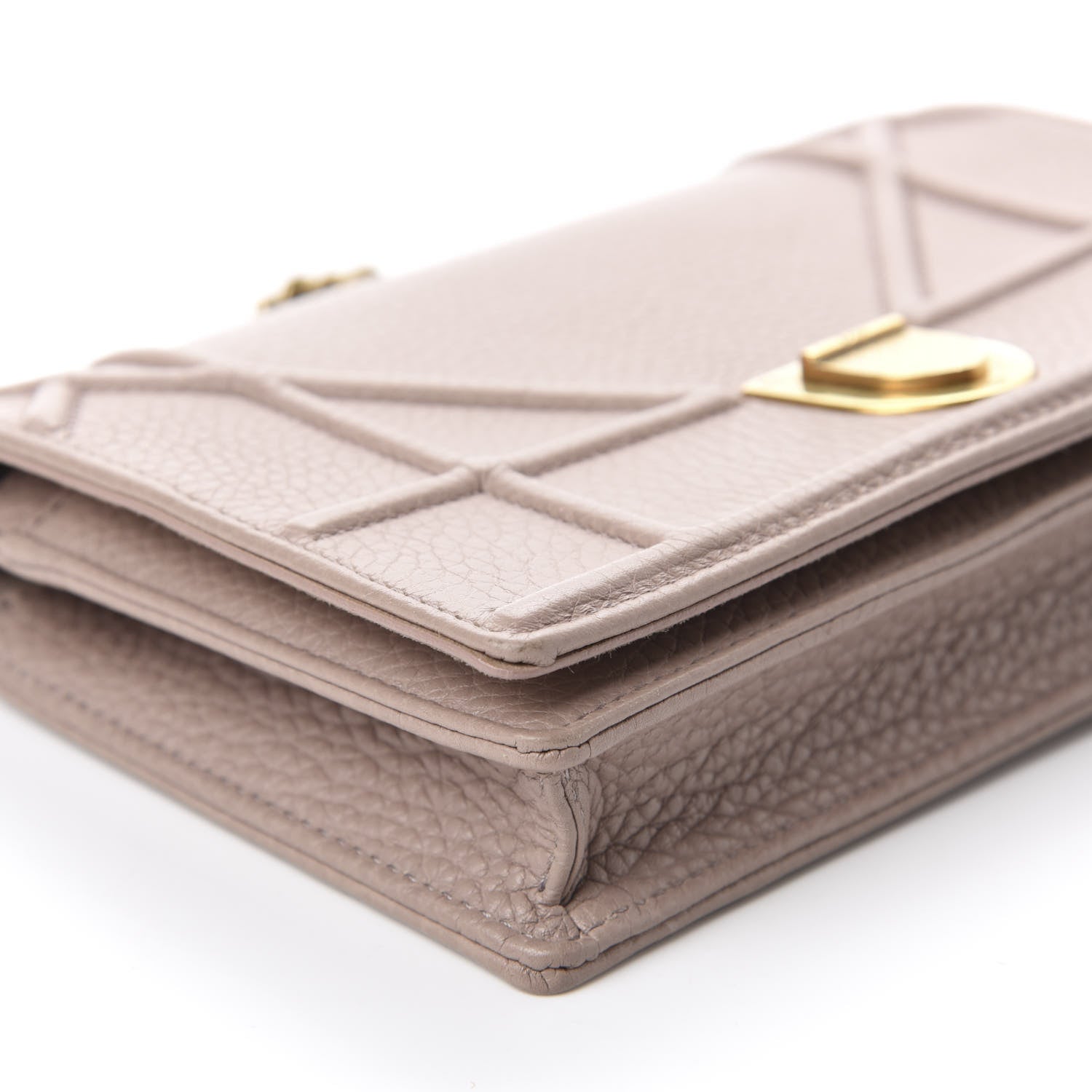 Christian Dior Grained Calfskin Diorama Wallet on Chain Pouch Nude 6 of 12